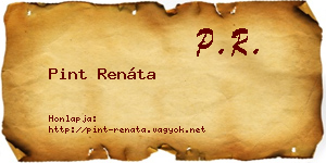 Pint Renáta névjegykártya